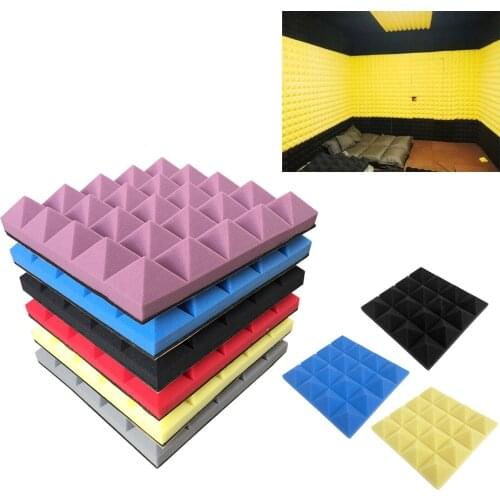 12pcs Acoustic foam board soundproof sound-absorbing cotton drum room recording studio piano wall sound insulation sponge