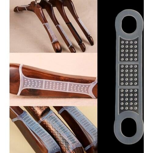 20Pcs Silicone Clothes Hangers Anti Slip Strip Clothes Rack Pad Windproof N2UC