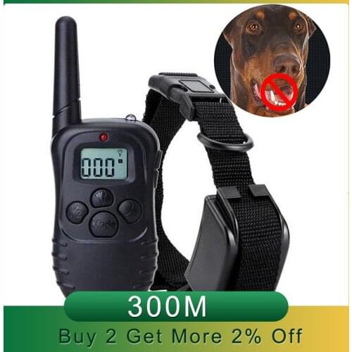 300m Electric Dog Training Collars Remote Control Training Collar With LCD Display Shock Vibration Pet Dog Puppy Collars