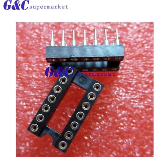 5pcs 14Pin DIP SIP Round IC Sockets Adaptor Solder Type gold plated machined diy electronics