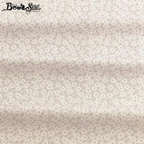 Booksew 100% Cotton Twill Beige Printed Floral Textile Patchwork Sewing Fabric Dye Tissue Cloth Tecido Curtain Telas Por Metro