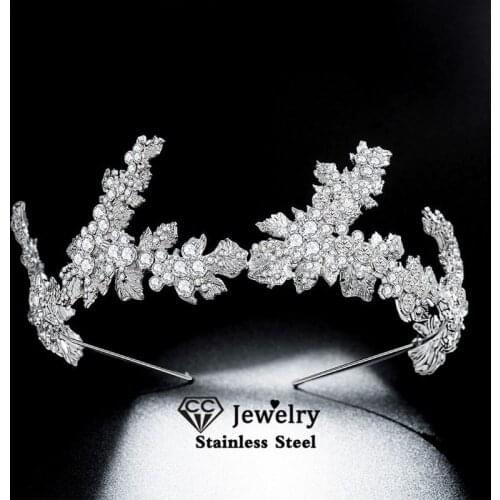CC Headbands Wedding Accessories for Women European Style Bridal Hairwear Engagement Hair Ornaments Leaf Shape Headpiece CZ HS70