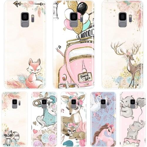 Phone Case For Samsung Galaxy Note 4 5 8 9 Case Silicone Unicorn Flower Fox Soft Back Cover For Samsung S5 S6 S7 Edge S8 S9 Plus