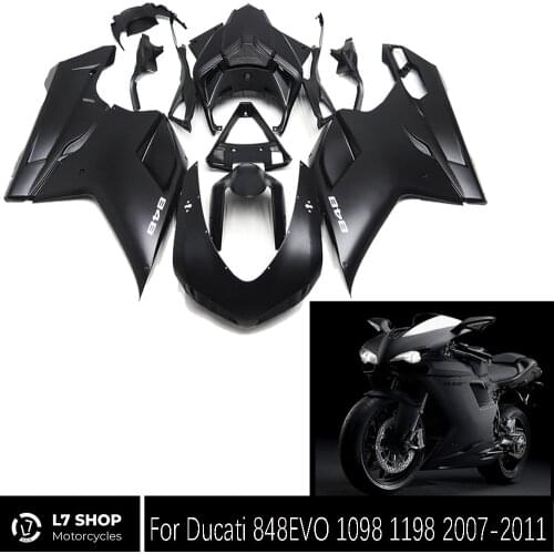 For Ducati 848 evo Complete ABS Motorcycle Fairing Kit 2007 2008 2009 2010 2011 2012 Black Red