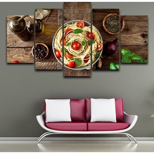 HD Printed Modern Painting On Canvas 5 Panel Delicious Foods Modular Picture Wall Art Home Decoration Posters Frame Living Room