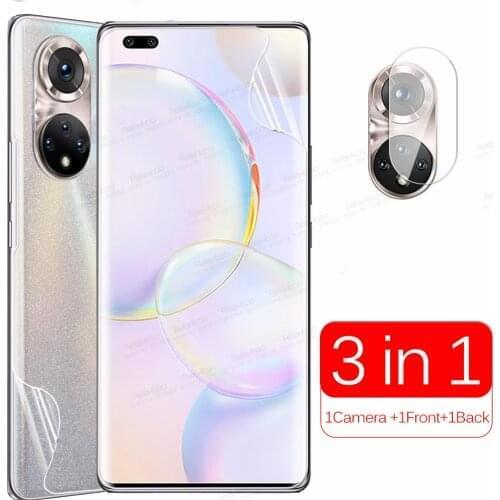 3in1 Full Glue Curved Hydrogel Film For Huawei Honor 50 Pro Honor50 On Honer Honar 50Pro Protective Screen Protector Not Glass