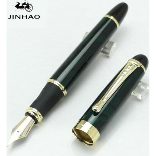 JINHAO X450 Limited Edition Fountain Pen Ink Pens Dark Green and Golden 18KGP Iraurita Nib Full Metal Blue Red 21 Colors