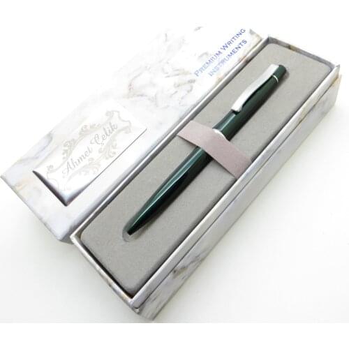 Wings Marble T526 Dark Green Lacquer Ballpoint Pen | İsme Special Pen | Gift Pen