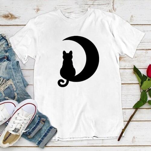 Summer Printing T-shirt Womens Round Collar Black Tops Girls Funny Hot Sale T-shirts Short Sleeves 2021 New Products