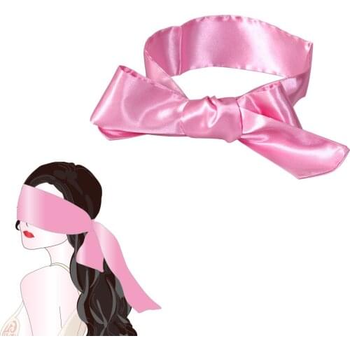 Soft Silk Satin Eye Patch Mask Flirting Blindfold Ribbon Bondage Sex Products Double Layer Blind Mask for Sleep Rest Wedding
