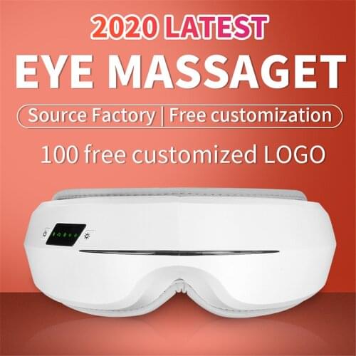 4D Smart Airbag Vibration Eye Massager Instrumen Heating Bluetooth Music Relieves Fatigue Dark Circles Pouch Wrinkle Freeship