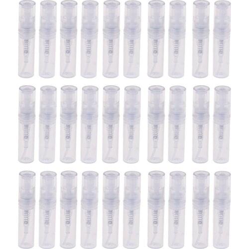 Mini Transparent 2 ML Spray Plastic Bottle Spray Perfume Empty Sample Bottle Suitable for Travel Party 60Pcs