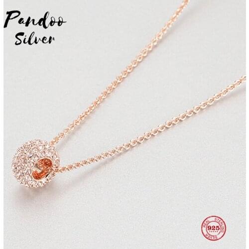 PANDOO Fashion Charm Sterling Silver Original 1:1 Copy, Elegant Temperament Short Clavicle Necklace Female Luxury Jewelry Gifts