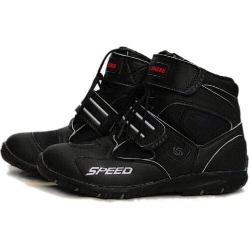 Woman Motorcycle Microfiber leather Boots Rubber Female Breathable Racing Shoes Biker SPEED Motorboats Non-slip Shoes