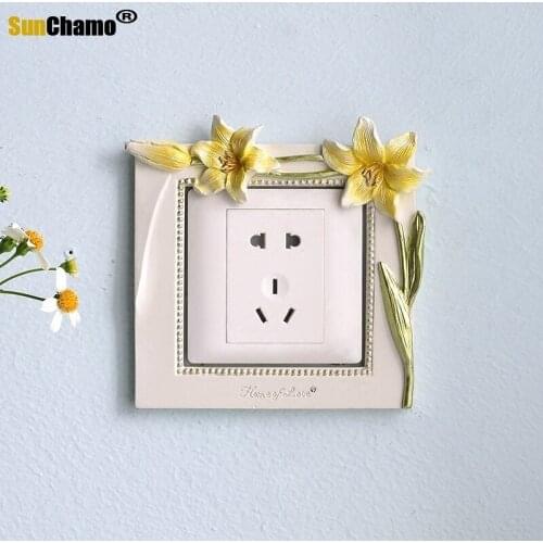 European-style Switch Wall Sticker Resin Creative Modern Minimalist Wall Decorations Living Room Bedroom Outlet Patch Case