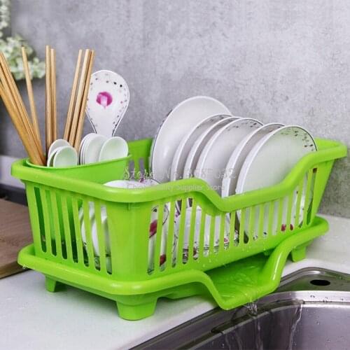 NEW Cheap Plastic Tableware Sink Drying Rack Self-draining Kitchen Single Layer Small Storage Dishes Chopsticks Dryer Drain Rack