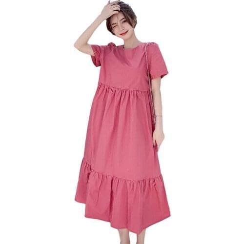 New Summer candy color loose casual Maternity dress,plus size Bohemian holiday dress.M-7XL Vestidos Vintage long maxi dress