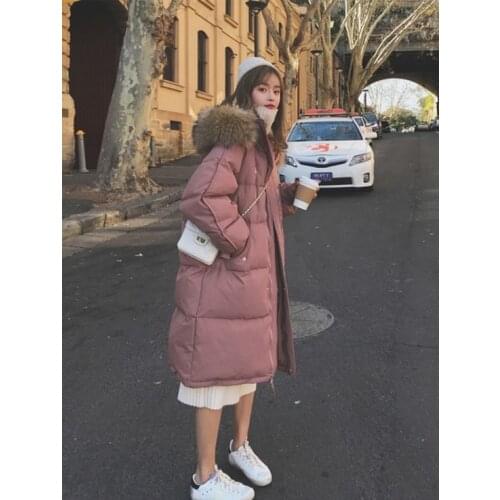 Down Cotton Suit-dress Winter Clothes Cotton-padded Jacket 2019 Junior Middle School Student Loose Long Fund Cotton-padded