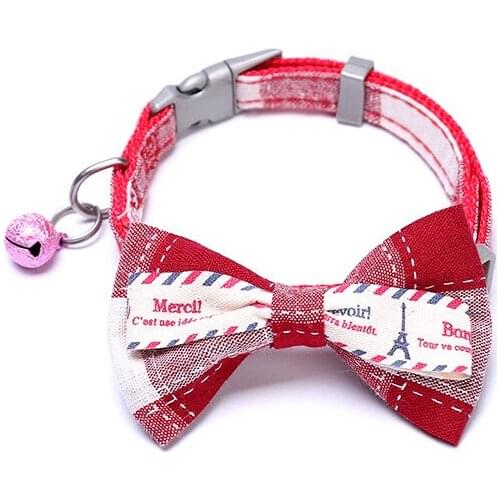 1pc Candy Color Adjustable Bow Tie Bell Bowknot Sale Collar Necktie Puppy Kitten Dog Cat Pet