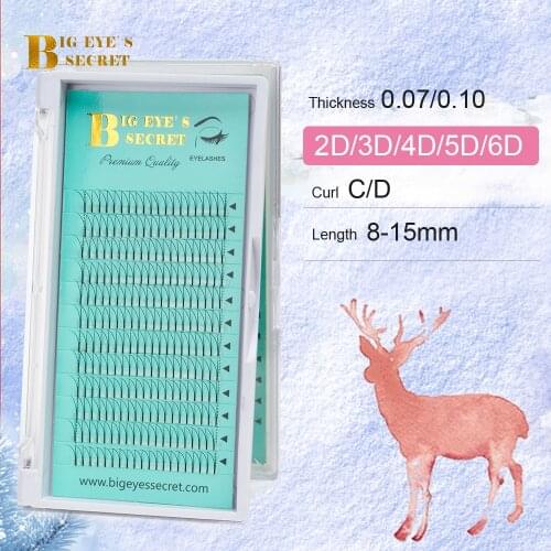 Big eyes secret Premade fans Lashes 2D-6D Pre made Russian Volume Eyelash Extensions Nature Long Faux Mink Lashes