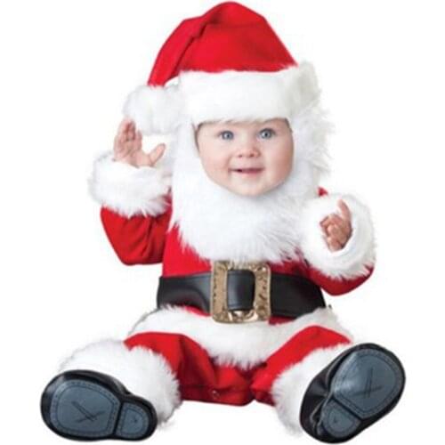 Christams Baby Romper With Hat Baby Christmas Clothes Santa Claus Baby Winter Jumpsuit New Year‘s Costume