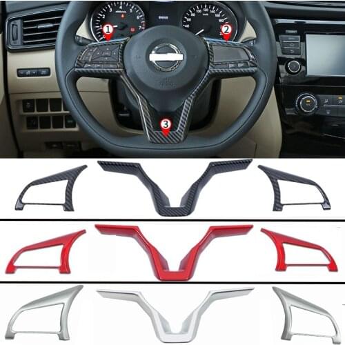 Car Steering Wheel Button Cover Trims Stickers For Nisssan X-trail Sylphy 2020 Kicks 2017~2020 Car Interior Styling Decoration