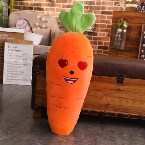 1pcs Cartoon 3D Simulation Carrot Plush Cushion Stuffed Vegetable Carrot Pillows Super Soft Gift Toys for kids