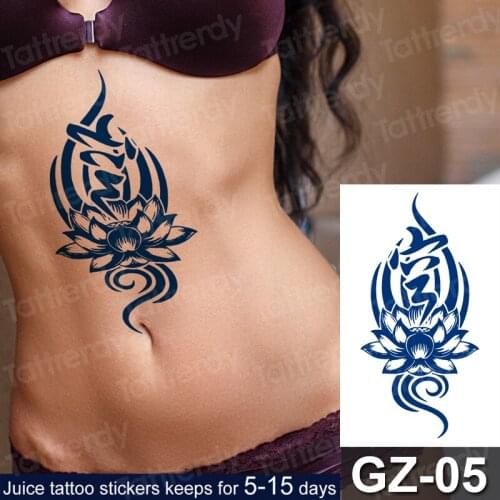 Waterproof Temporary Tattoo Sticker sexy on body back chest crown juice natural ink tatto stickers flash tatoo for women men