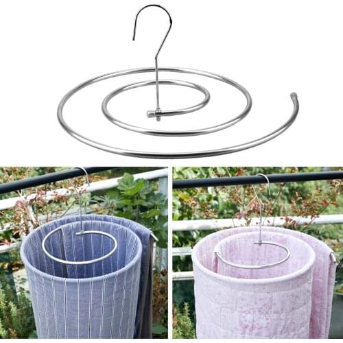 Save Space Rotating Drying Rack Outdoor Home Balcony Hanger Round Spiral Quilt Sheets Hanger Stainless Steel Blanket Hanger