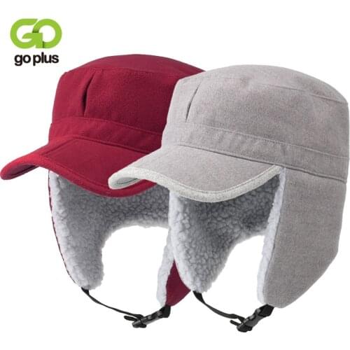 GOPLUS Winter Women Hats Black Fluffy Fleece Mens Bomber Hat Female male Thick Ear flaps Cap casquette gorras hombre invierno