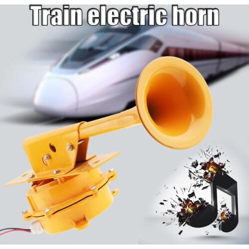 1280DB 12V /24V Super Loud Aviation Aluminum Train Track Horn No Need Compressor Car Trumpet for Truck Boat Train Lorry Vehicle