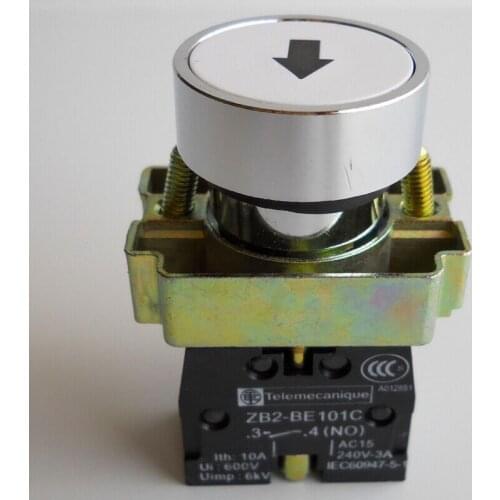 10Pcs/Lot BA3341 XB2-BA3341 1 NO Momentary White Sign Flush Pushbutton Brand New