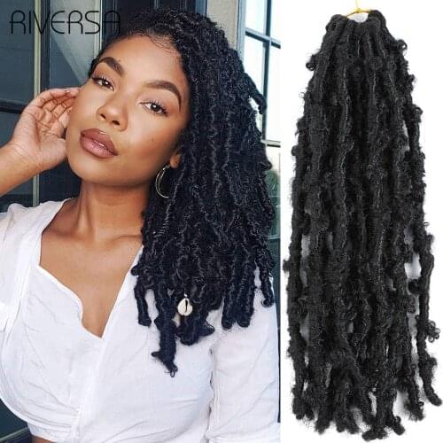 14Inch Synthetic butterfly locs crochet hair Dreadlocks Knotless Hook Dreads 1B Color Natural Braiding Hair Extensions For Women