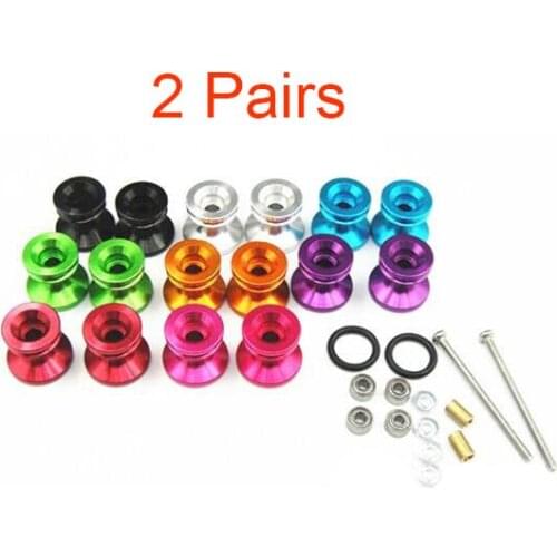 2Pairs 13-12mm Double Aluminum Rollers w/Rubber Rings 15418 Spare Parts For Tamiya Mini 4WD Car Model