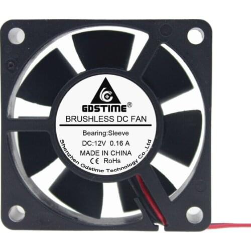 2 Pieces Gdstime DC 12V 60mm x 20mm 6CM 6020 12V 2Pin2510 Connector Computer CPU PC Brushless Cooling Cooler Case Fan
