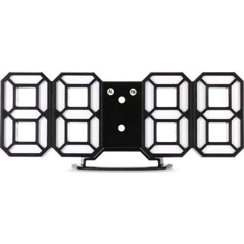 2019 Original 3D Modern Wall Clock Digital LED Table Clock Alarm Watch 24 Or 12 Hour Display Snooze Desk Digital Alarm Clock