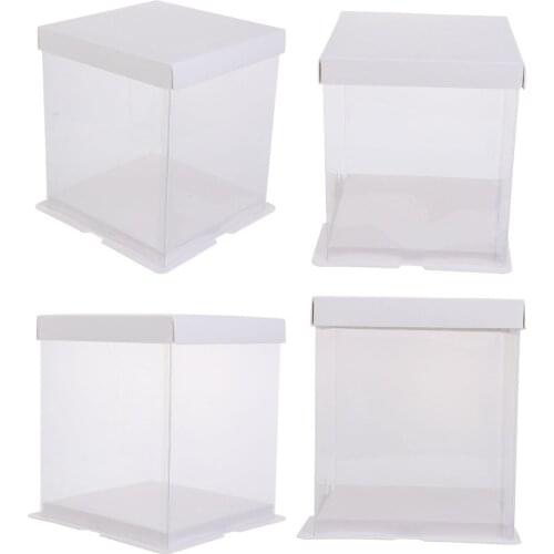 4pcs Cake Packaging Box Cake Container Transparency Cake Box Cake Wrapping Box
