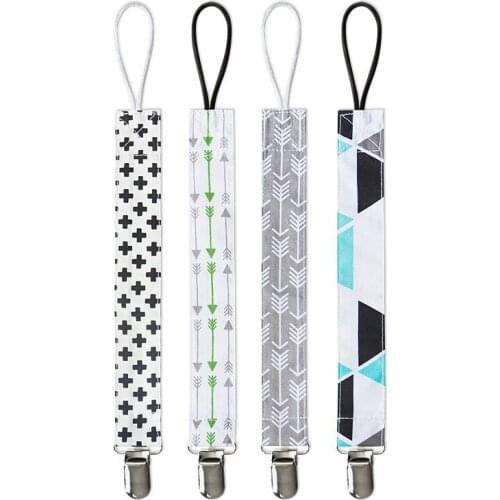 4pcs Nipple Holder Baby Pacifier Clips Chain Dummy Nipple Belt Teether Pacifier Holder Clip For Baby Safe Soother Chain