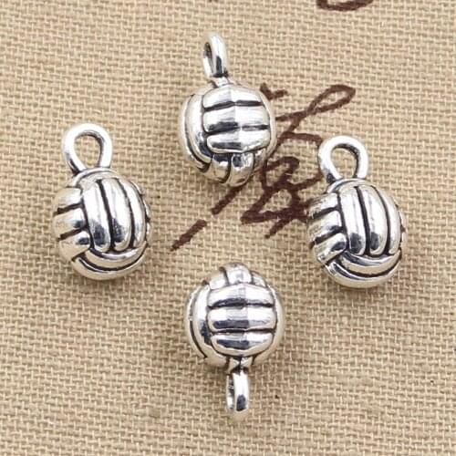 6pcs Charms 3d Volleyball 15x10x10mm Antique Tibetan Bronze Silver Color Pendant Findings Accessories DIY Vintage Choker Jewelry