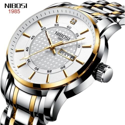 NIBOSI 2020 New Men Watch Top Brand Luxury Sport Quartz Clock Mens Fashion Waterproof Wrist Watches All Steel Relogio Masculino