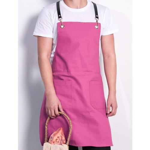 Nail art milk tea shop canvas apron custom logo printing high-end Korean fashion female household male kitchen overalls