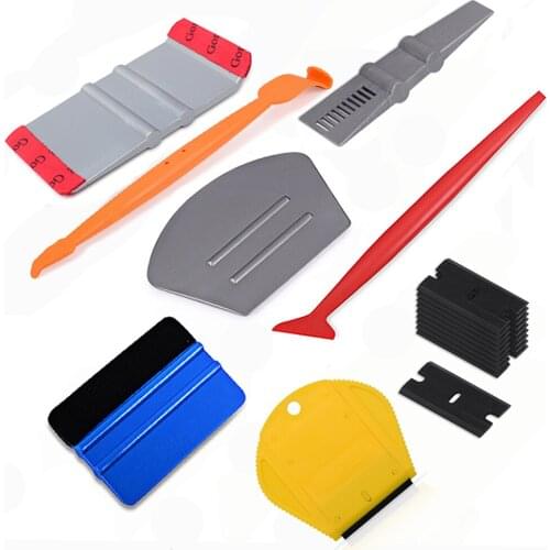 FOSHIO Vehicle Carbon Fiber Vinyl Wrap Window Tint Tools Set Car Stickers Film Wrapping Magnet Squeegee Auto Car Accessories