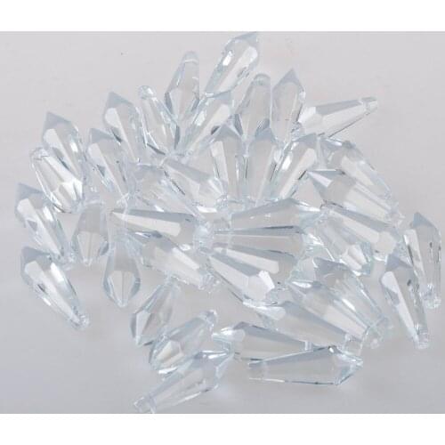 HIERKRYST 50 pcs/lot Clear Chandelier Glass Crystals Lamp Prisms Parts Hanging Pendants 38mm 1.49" #1901-6