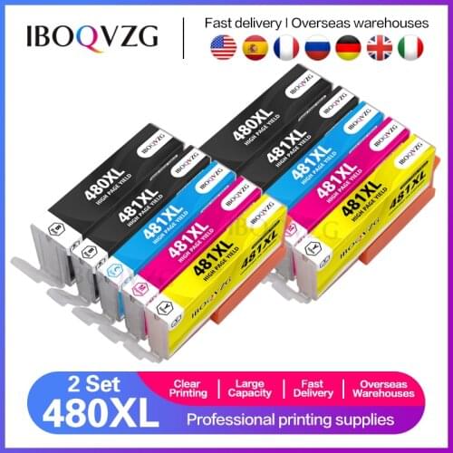 IBOQVZG Compatible PGI-480 CLI-481 480 481 Full Ink Cartridge For Canon TS6140 TS6240 TS6340 TR7540 TR8540 TS704 TS9540 TS9541