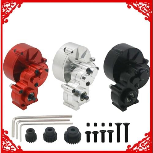 Transmission Gear Box +steel gears/ball bearings/motor pinion gears/L wrenches for 1/10 RC hobby car Axial SCX10 upgrade part