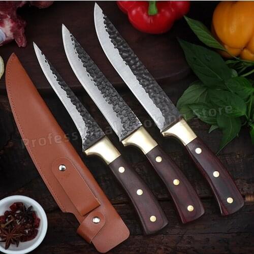 Hand-forged stainless steel boning knife Butcher knife Meat cleaver Slicing knife Kitchen knife Cooking knife