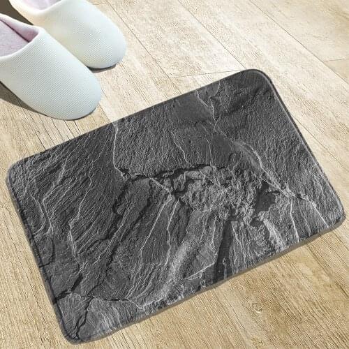 Printing Bath Mat firewood Pile Stone Bark Texture Doorway Kitchen Absorbent Non-Slip Carpets Flannel Home Decoration Products
