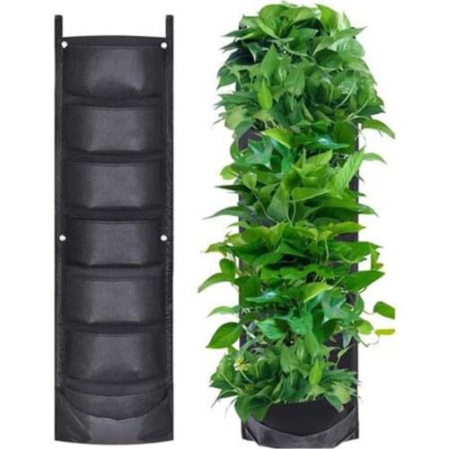 100*30cm 7 Pocket Vertical Garden Planter Wall-mounted Planting Flower Grow Bag Vegetable Fruit Living Garden Supplies