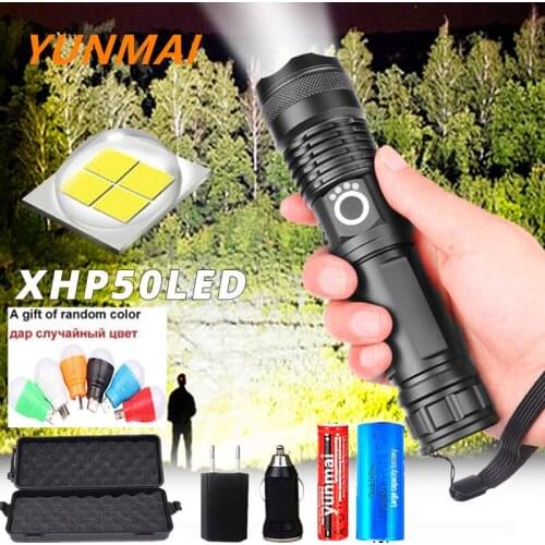 100000LM Powerful Flashlight XHP70 LED USB Rechargeable Flashlights XHP70.2 Waterproof Zoom Torch 5Modes Use 18650 26650 Battery