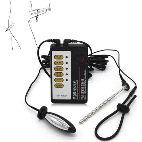 Electric Shock Kit Penis plug Urethral Sound Anal Butt plug Electro masturbator anus vagina dialtor Sex Toys For Men women